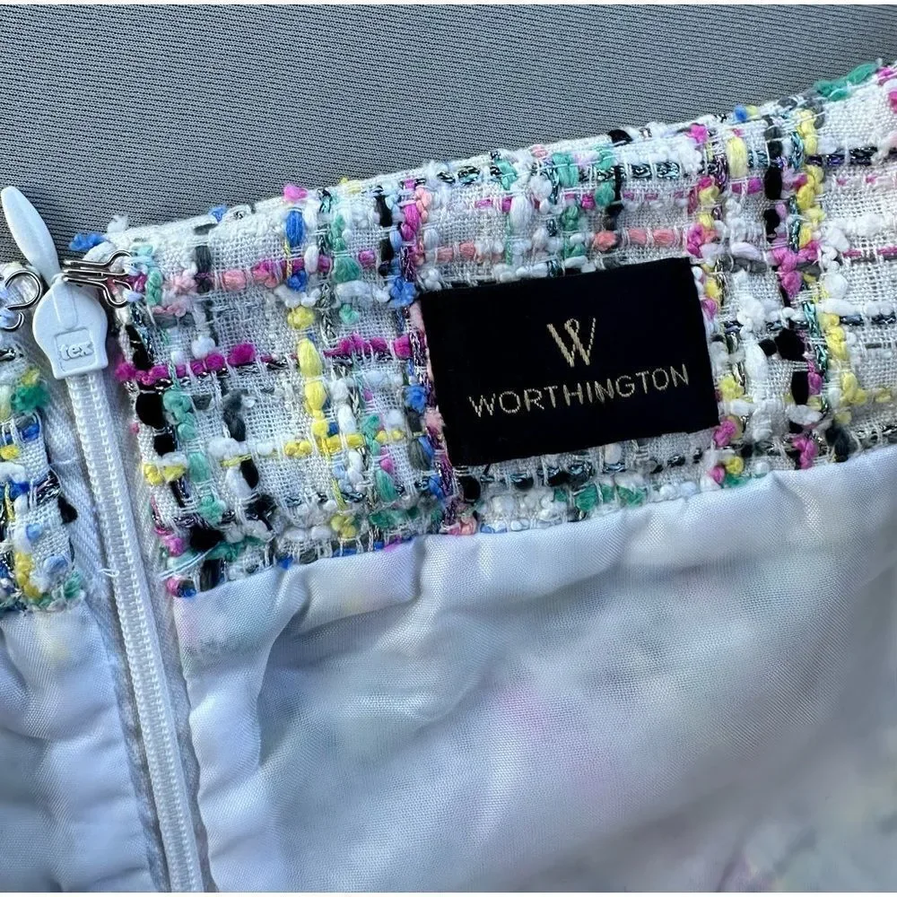 Worthington Pastel Tweed A-Line Skirt
